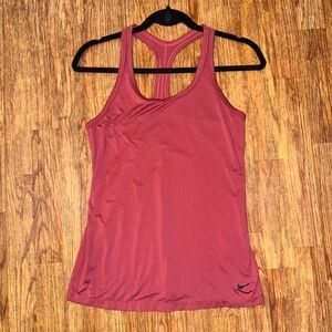 Nike Dri-FIT Racerback Tank Top Women Athletic Rust Pink Medium Athleisure Soft